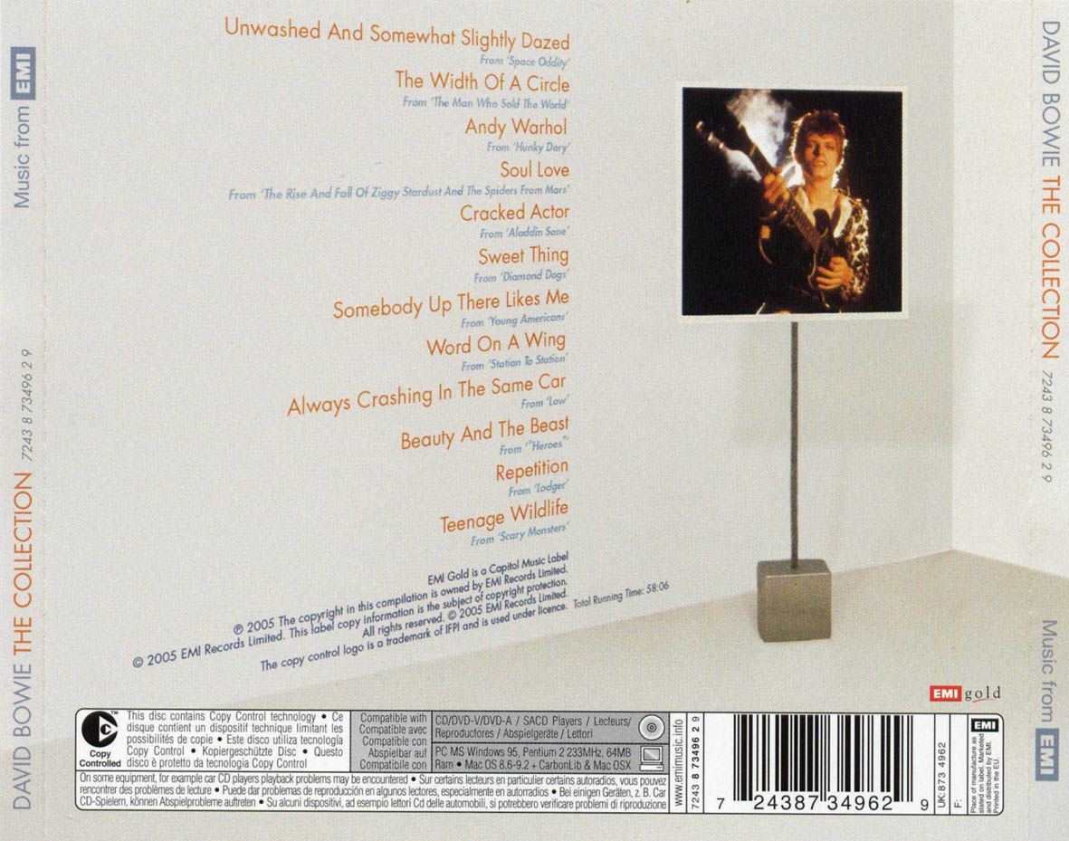 Cartula Trasera de David Bowie - The Collection