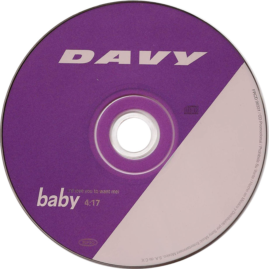 Cartula Cd de David Cavazos - Baby (Cd Single)