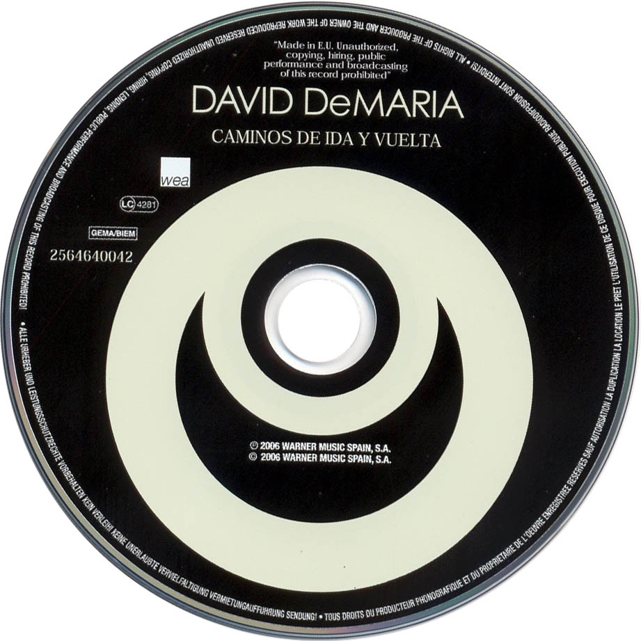 Cartula Cd de David Demaria - Caminos De Ida Y Vuelta