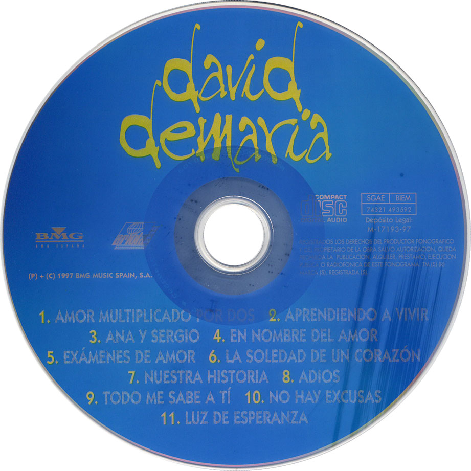 Cartula Cd de David Demaria - David Demaria