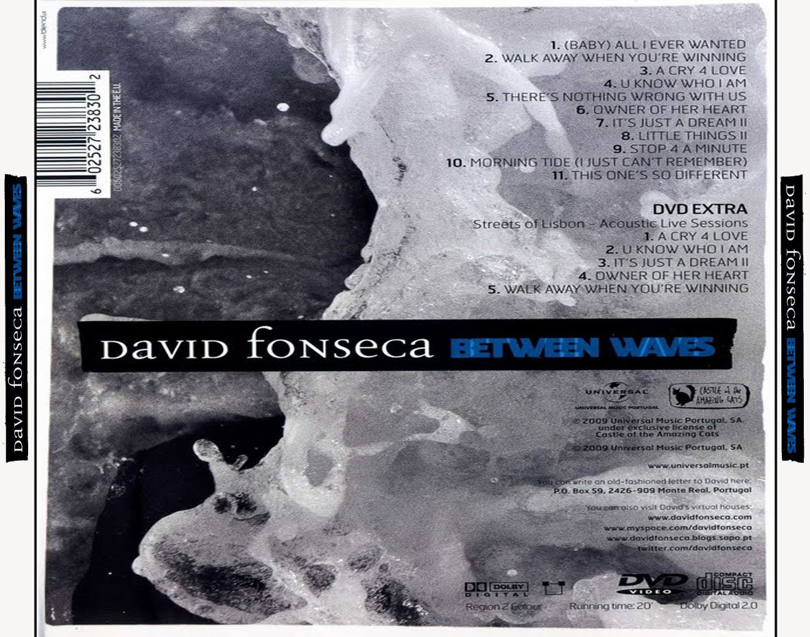 Cartula Trasera de David Fonseca - Between Waves