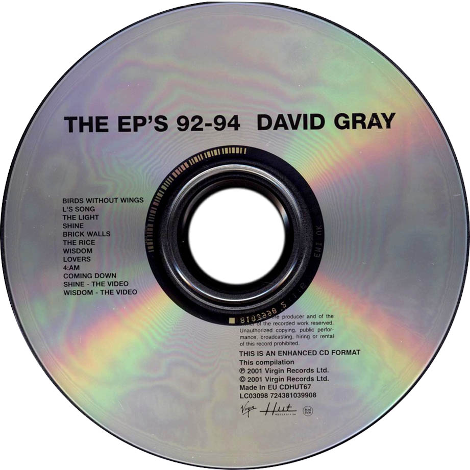 Cartula Cd de David Gray - The Ep's 92-94
