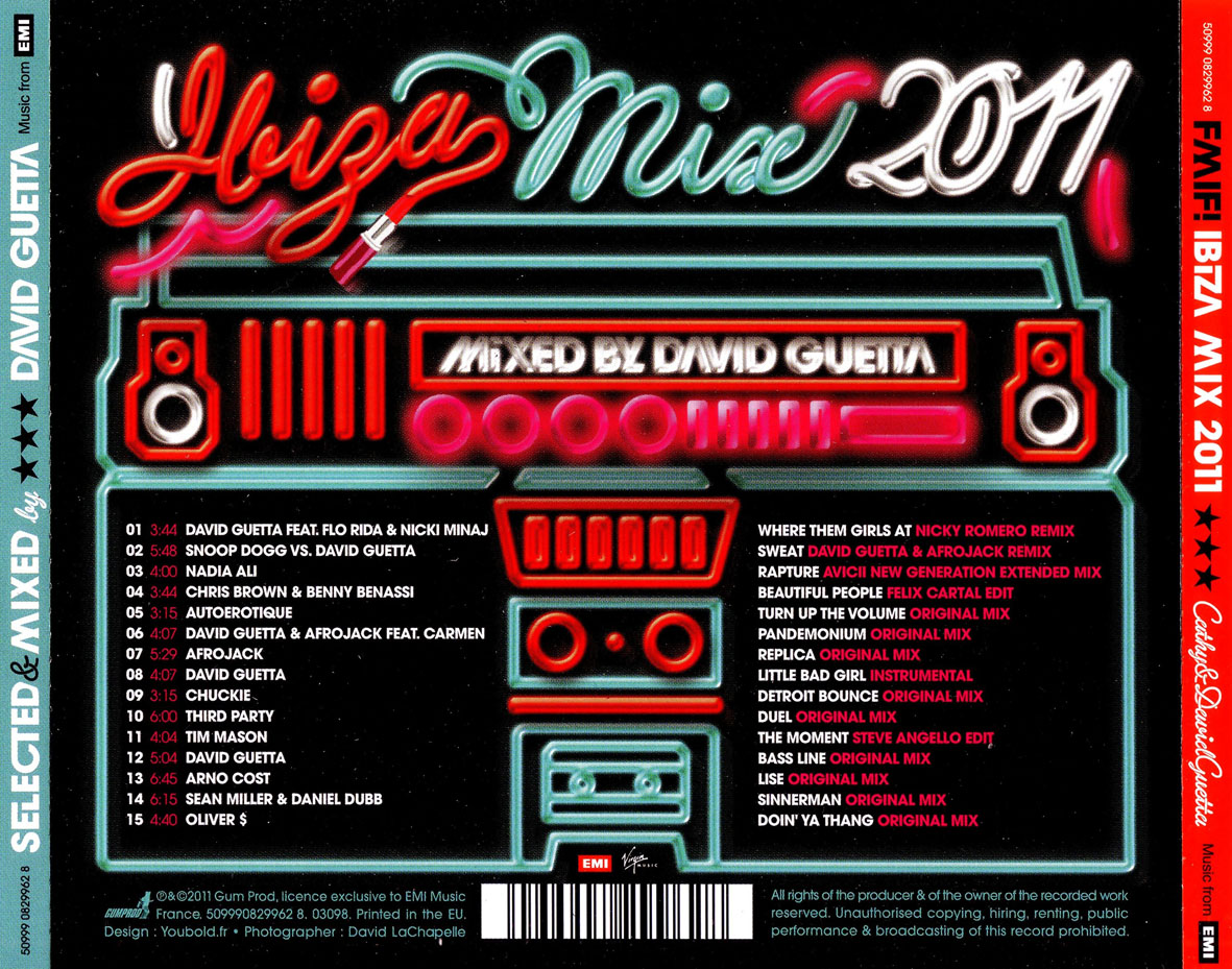 Cartula Trasera de David Guetta - F*** Me I'm Famous! Ibiza Mix 2011