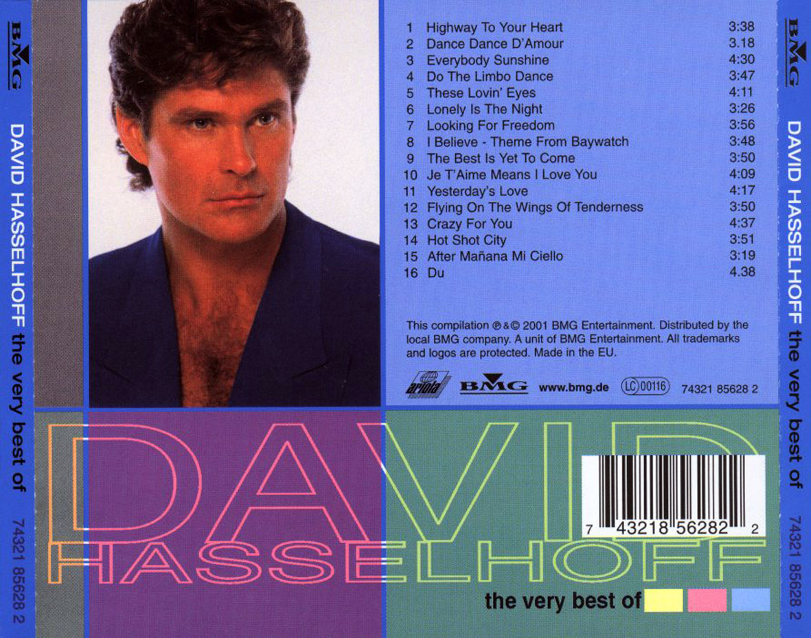 Cartula Trasera de David Hasselhoff - The Very Best Of David Hasselhoff