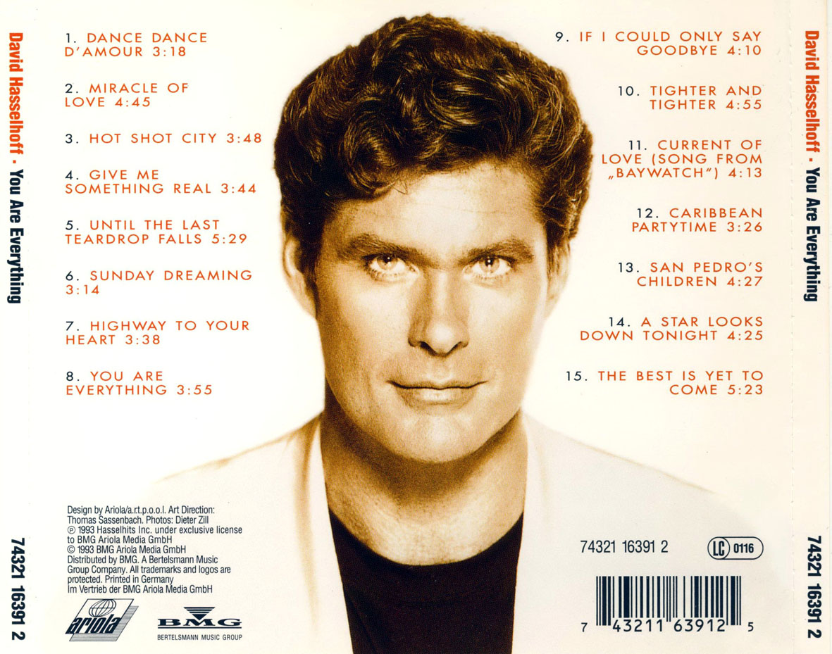 Cartula Trasera de David Hasselhoff - You Are Everything