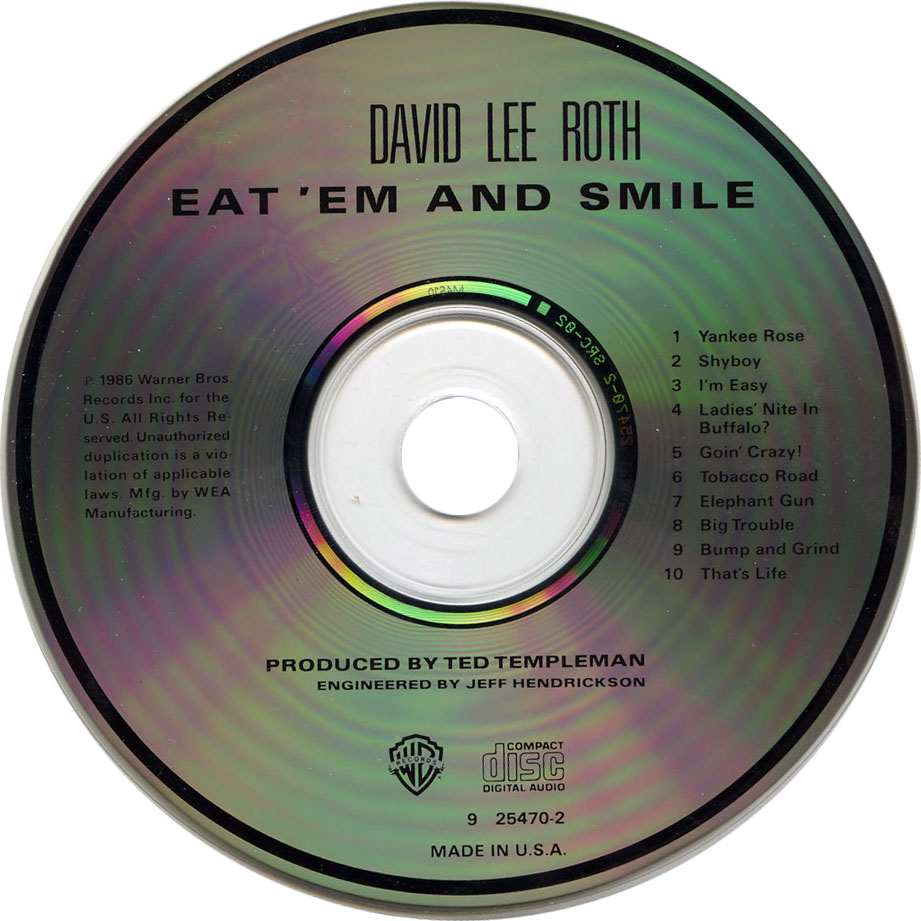 Cartula Cd de David Lee Roth - Eat 'em And Smile