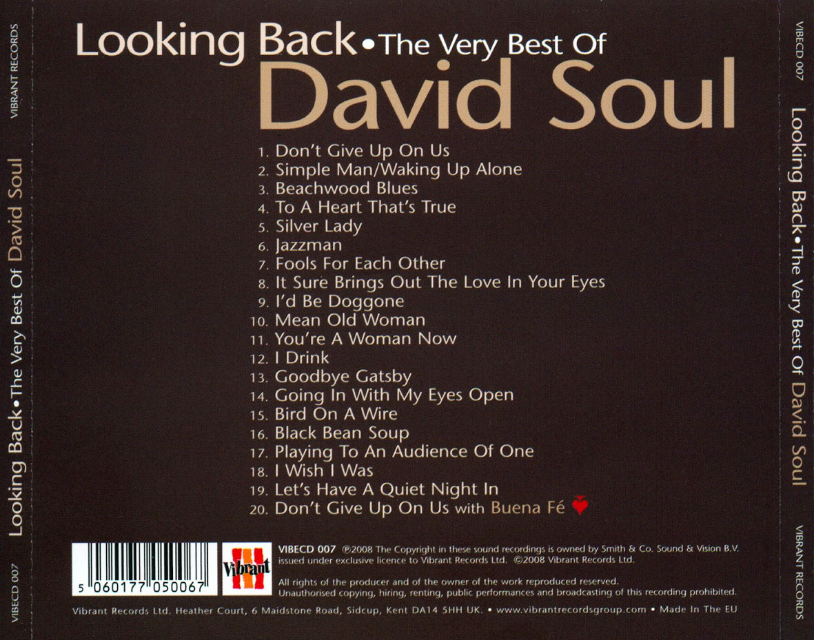 Cartula Trasera de David Soul - Looking Back: The Very Best Of David Soul