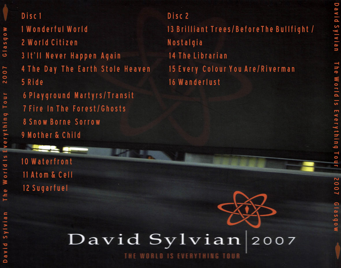 Cartula Trasera de David Sylvian - The World Is Everything: Tour 2007