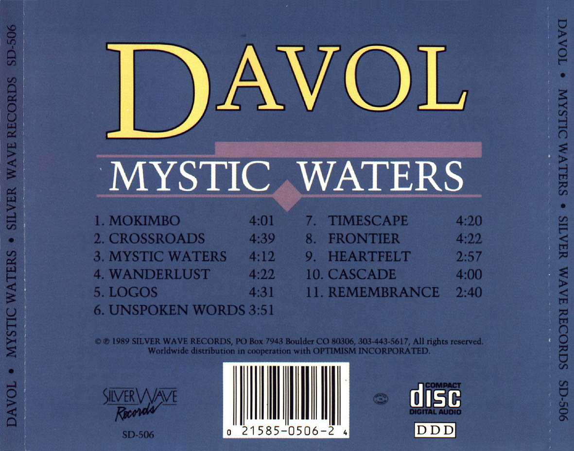 Cartula Trasera de Davol - Mystic Waters