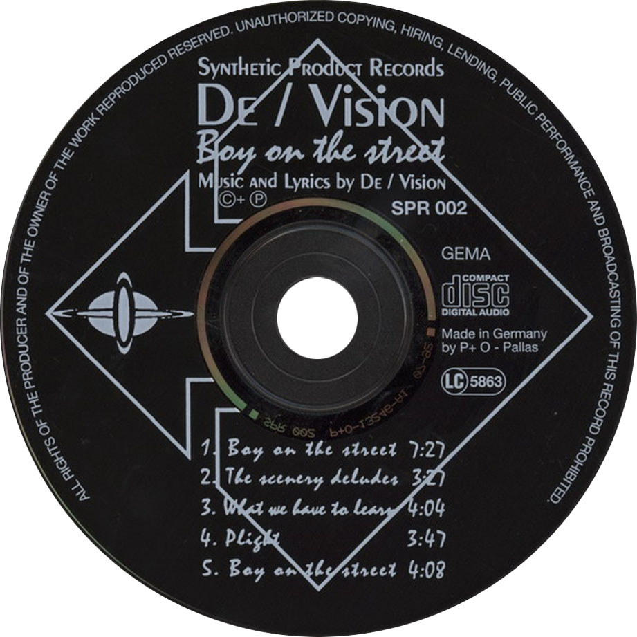 Cartula Cd de De Vision - Boy On The Street (Cd Single)