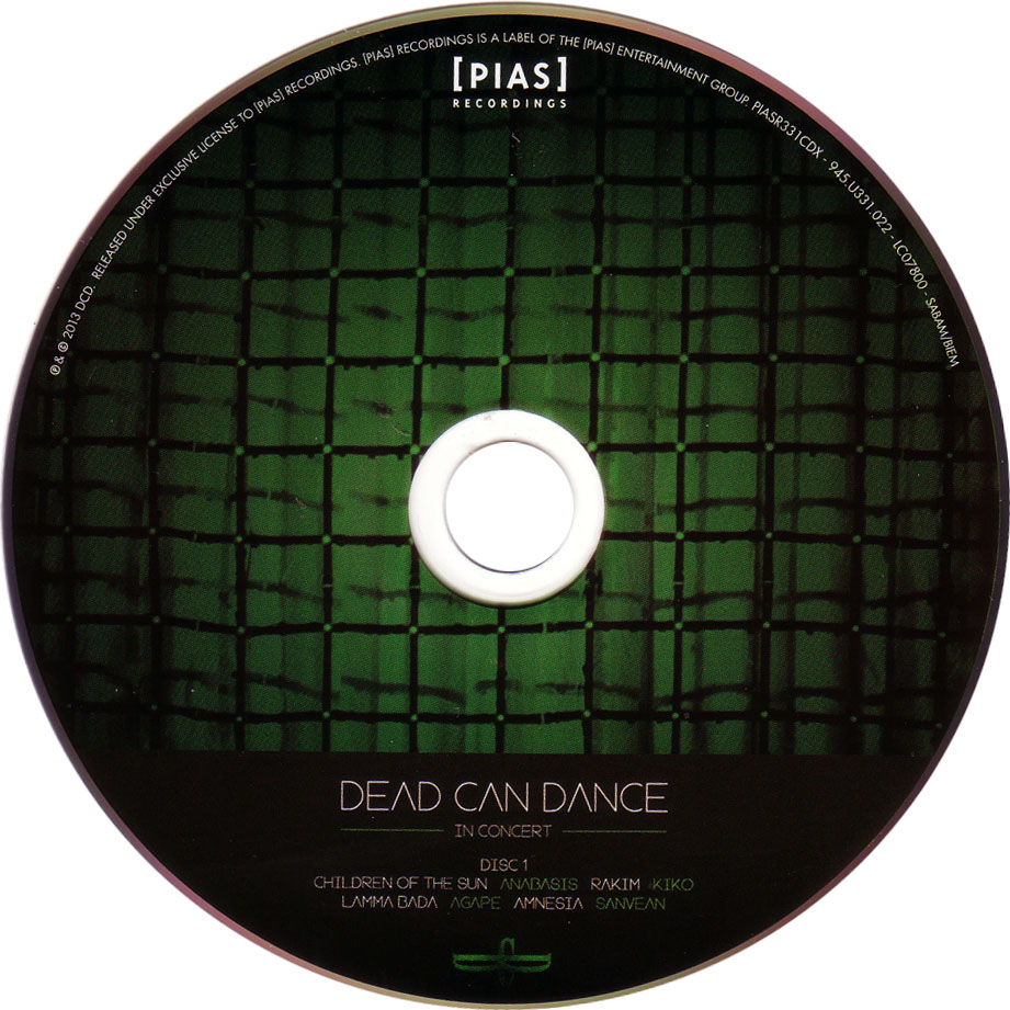 Cartula Cd1 de Dead Can Dance - In Concert