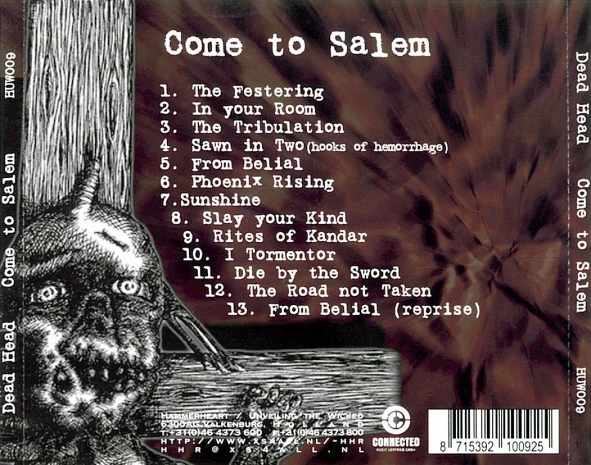 Cartula Trasera de Dead Head - Come To Salem