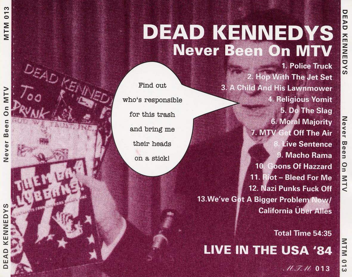 Cartula Trasera de Dead Kennedys - Never Been On Mtv