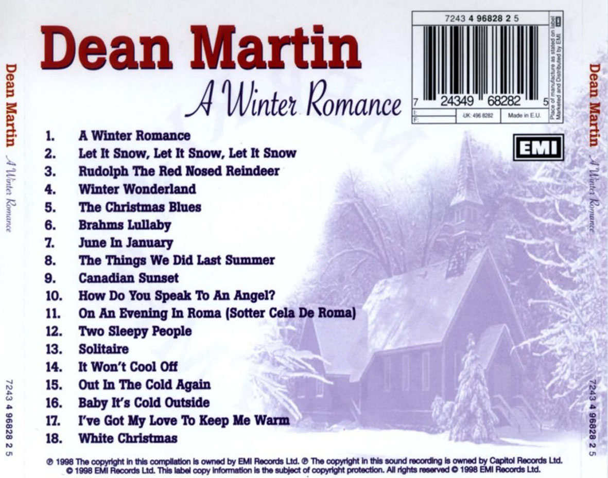 Cartula Trasera de Dean Martin - A Winter Romance