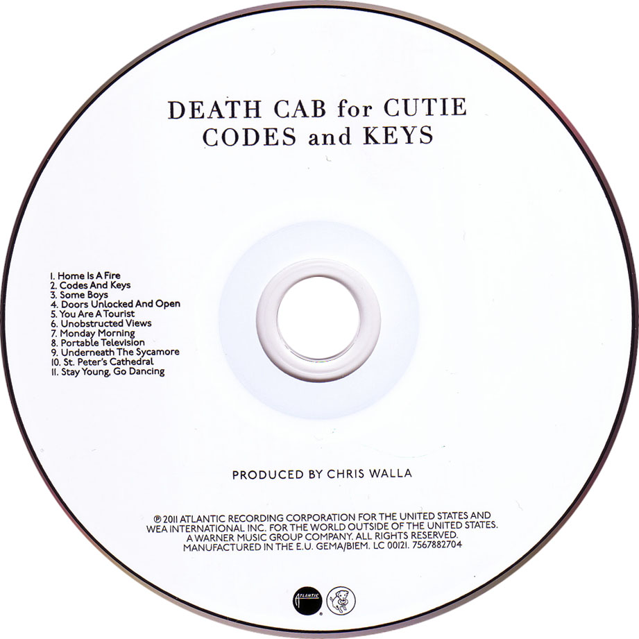 Cartula Cd de Death Cab For Cutie - Codes And Keys