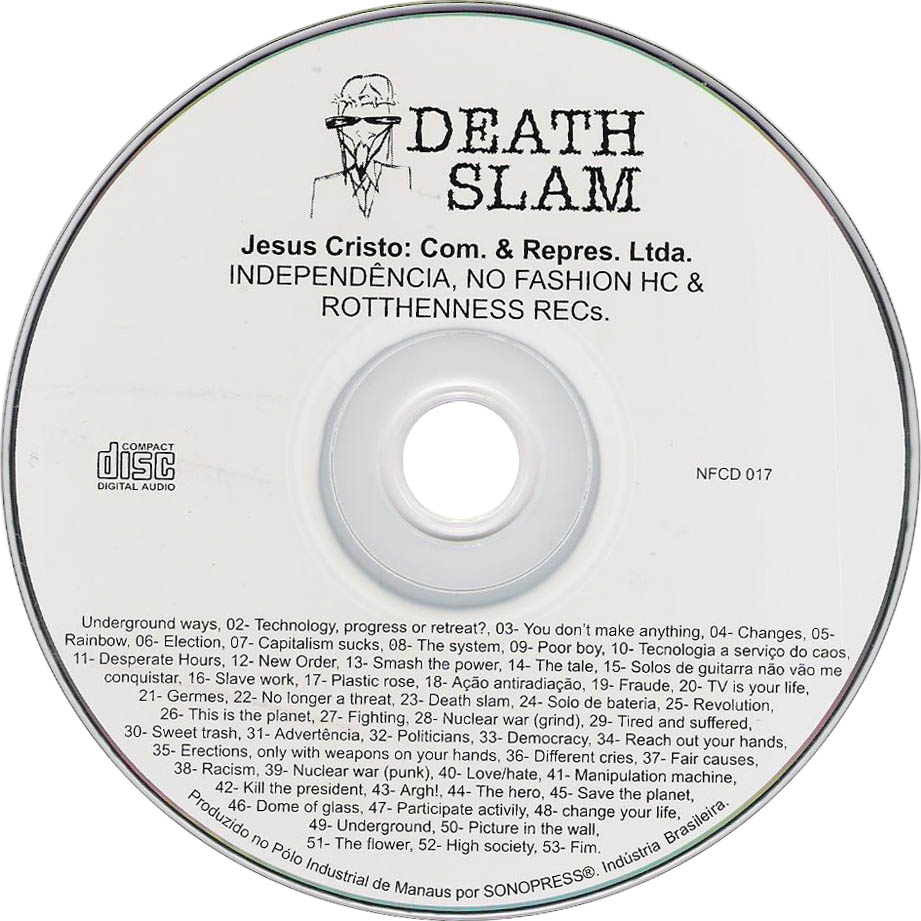 Cartula Cd de Death Slam - Jesus Cristo Com. & Rep. Ltda