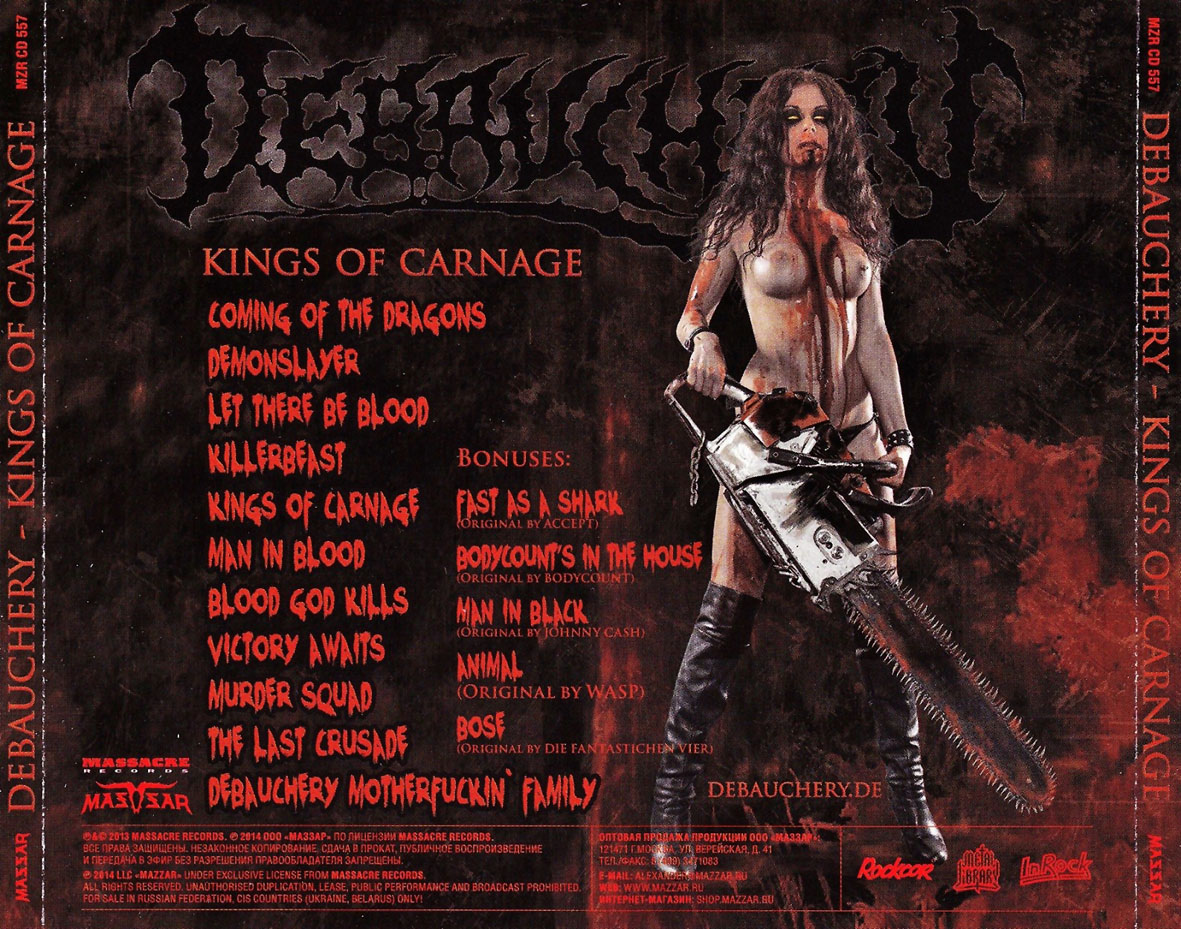 Cartula Trasera de Debauchery - Kings Of Carnage (Limited Edition)