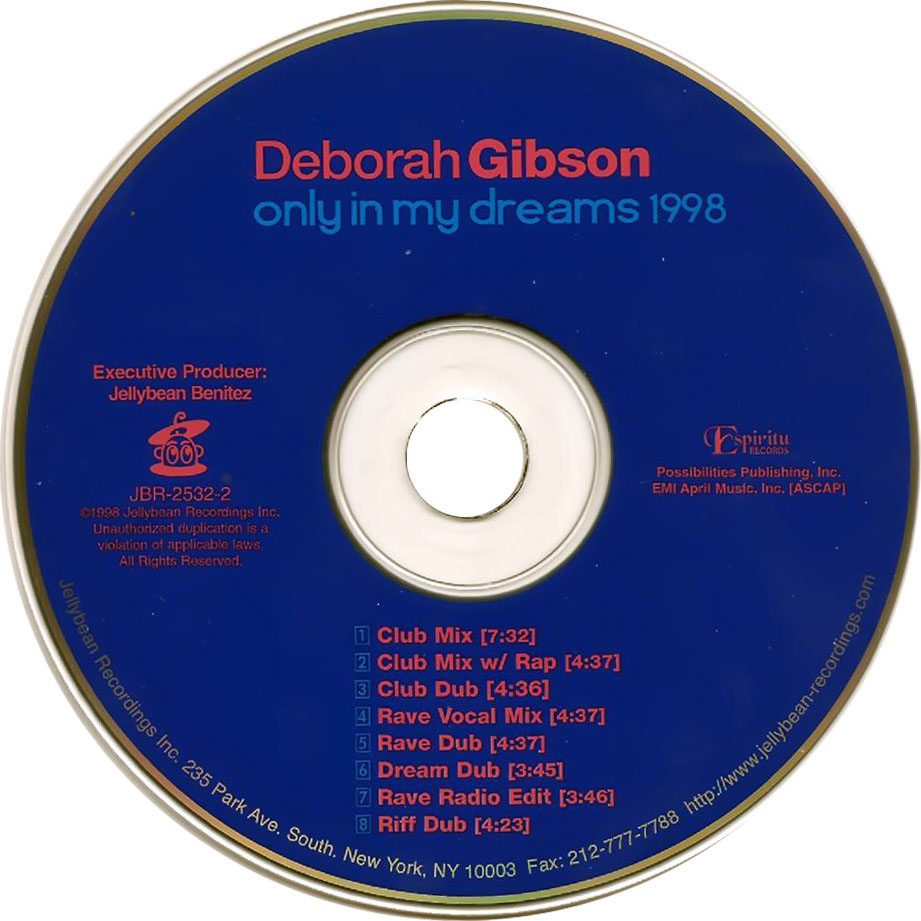 Cartula Cd de Debbie Gibson - Only In My Dreams 1998 (Cd Single)