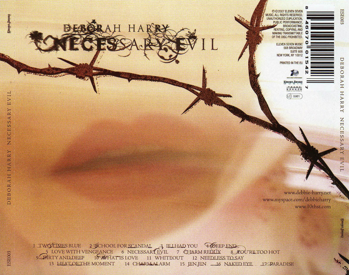 Cartula Trasera de Deborah Harry - Necessary Evil