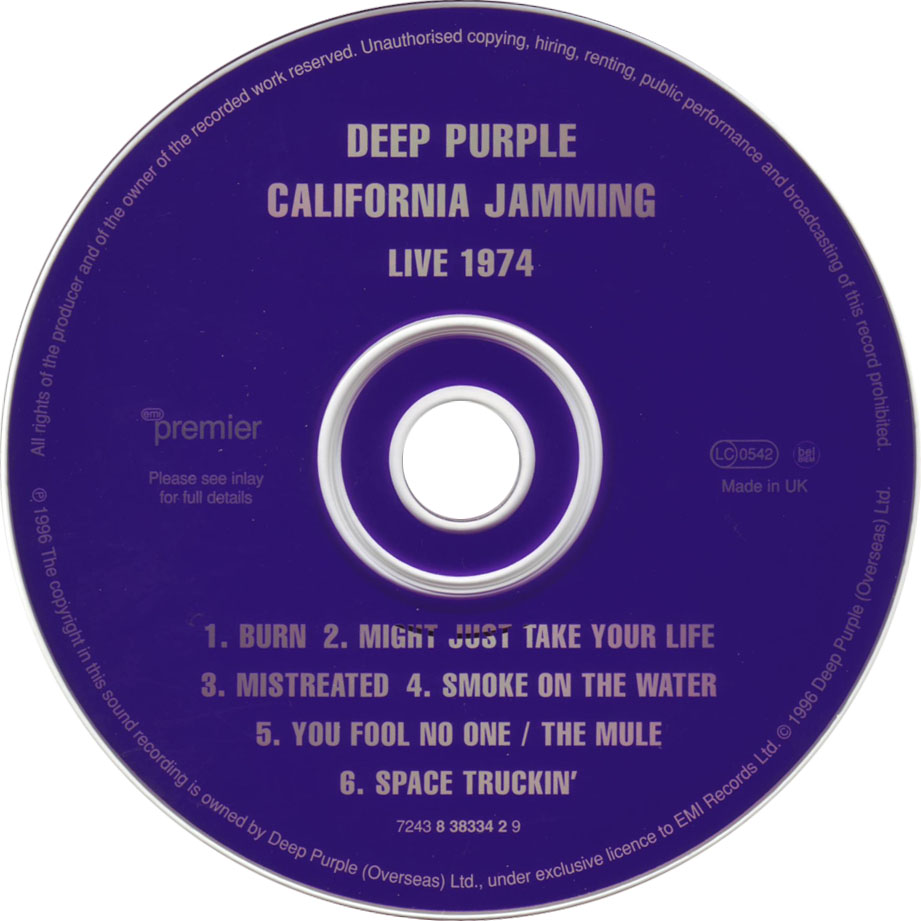 Cartula Cd de Deep Purple - California Jamming - Live 1974