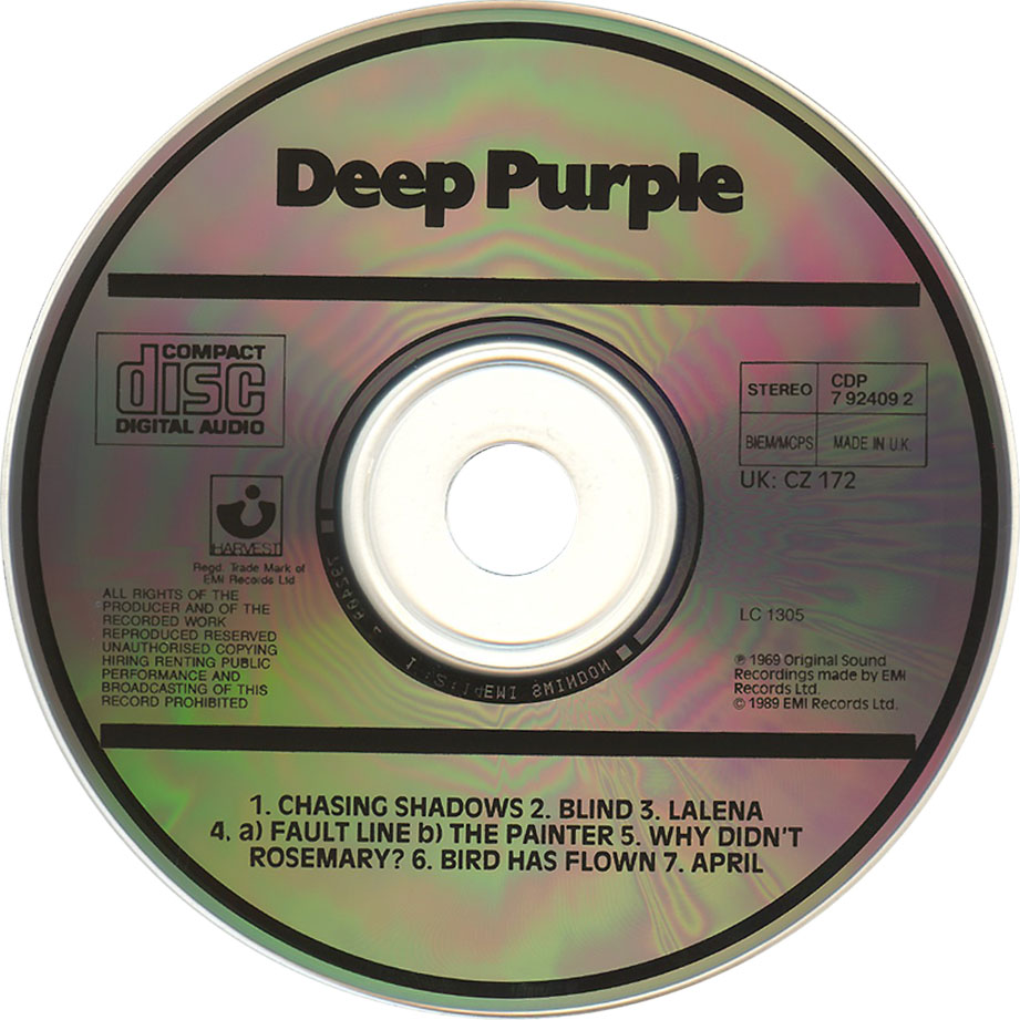 Cartula Cd de Deep Purple - Deep Purple
