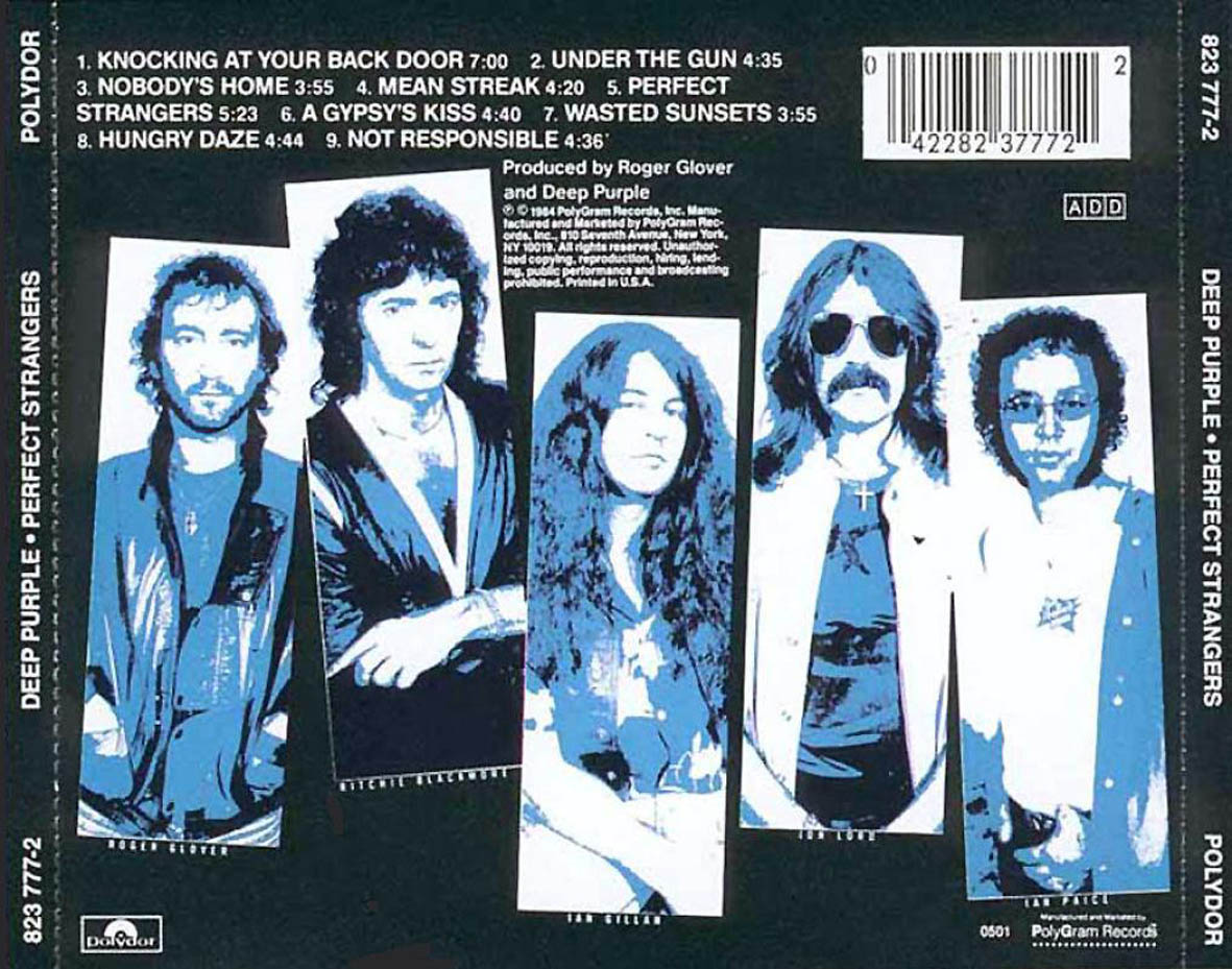 Cartula Trasera de Deep Purple - Perfect Strangers
