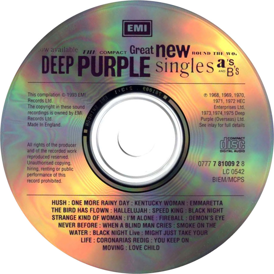 Cartula Cd de Deep Purple - Singles A's & B's