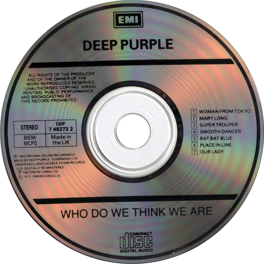 Cartula Cd de Deep Purple - Who Do We Think We Are