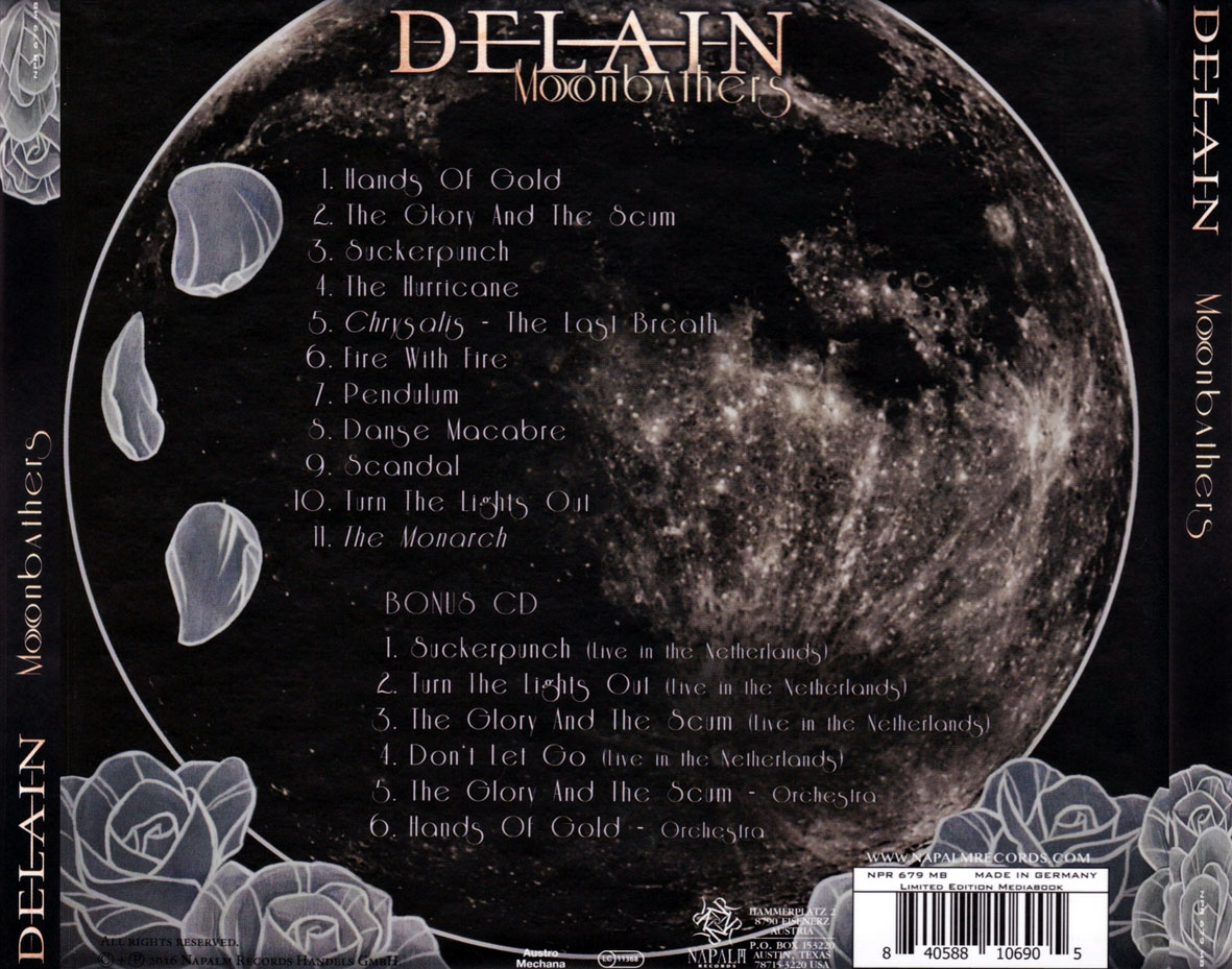 Cartula Trasera de Delain - Moonbathers (Limited Edition)