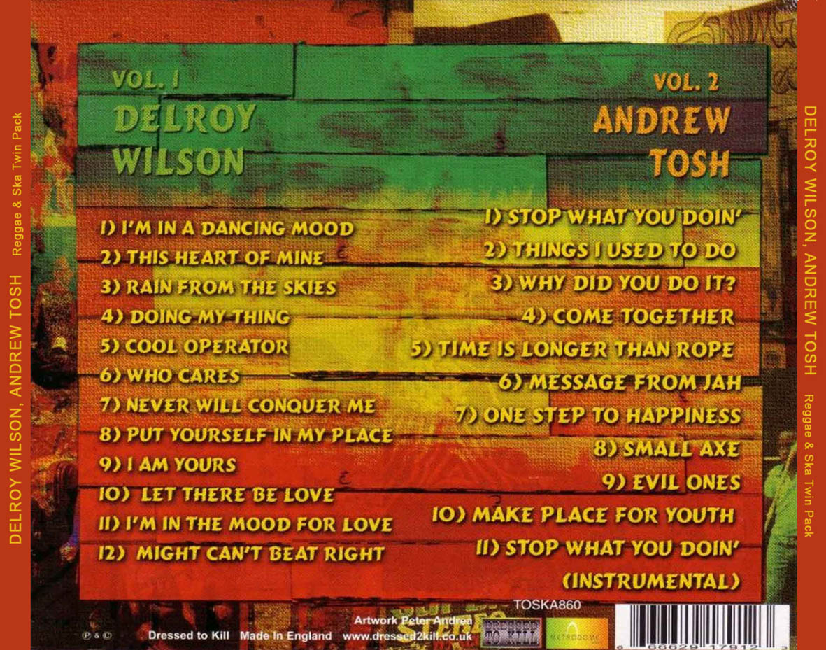 Cartula Trasera de Delroy Wilson, Andrew Tosh - Reggae & Ska Twin Pack