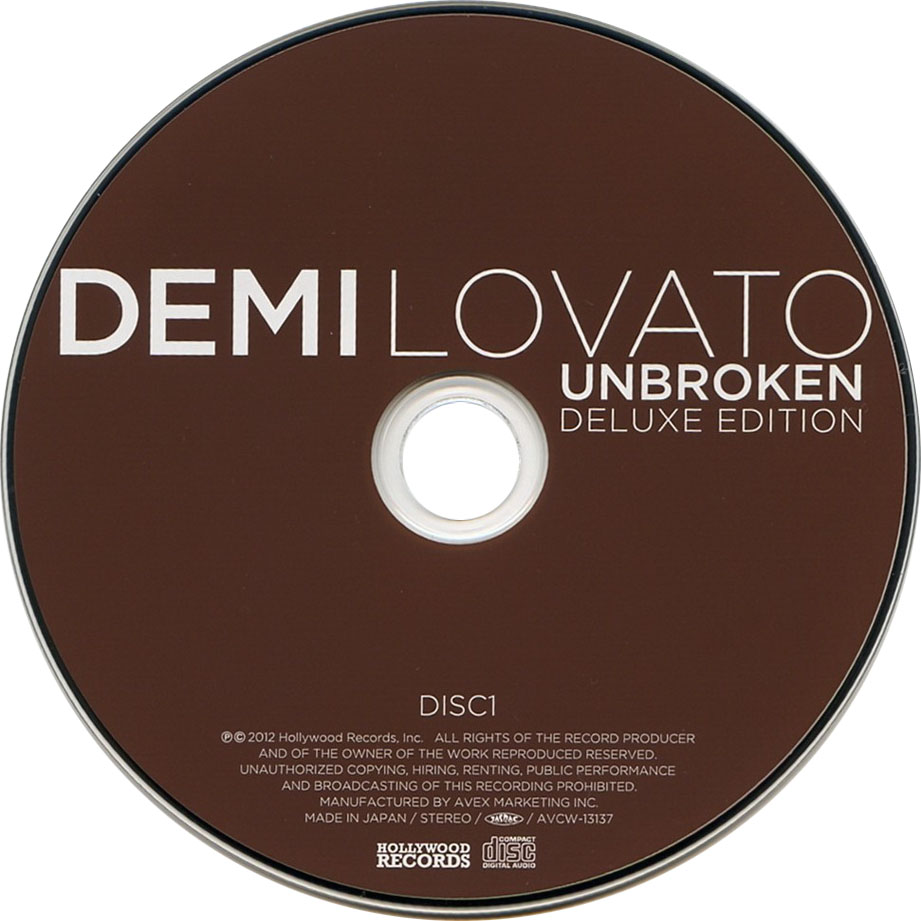 Cartula Cd de Demi Lovato - Unbroken (Japanese Edition)
