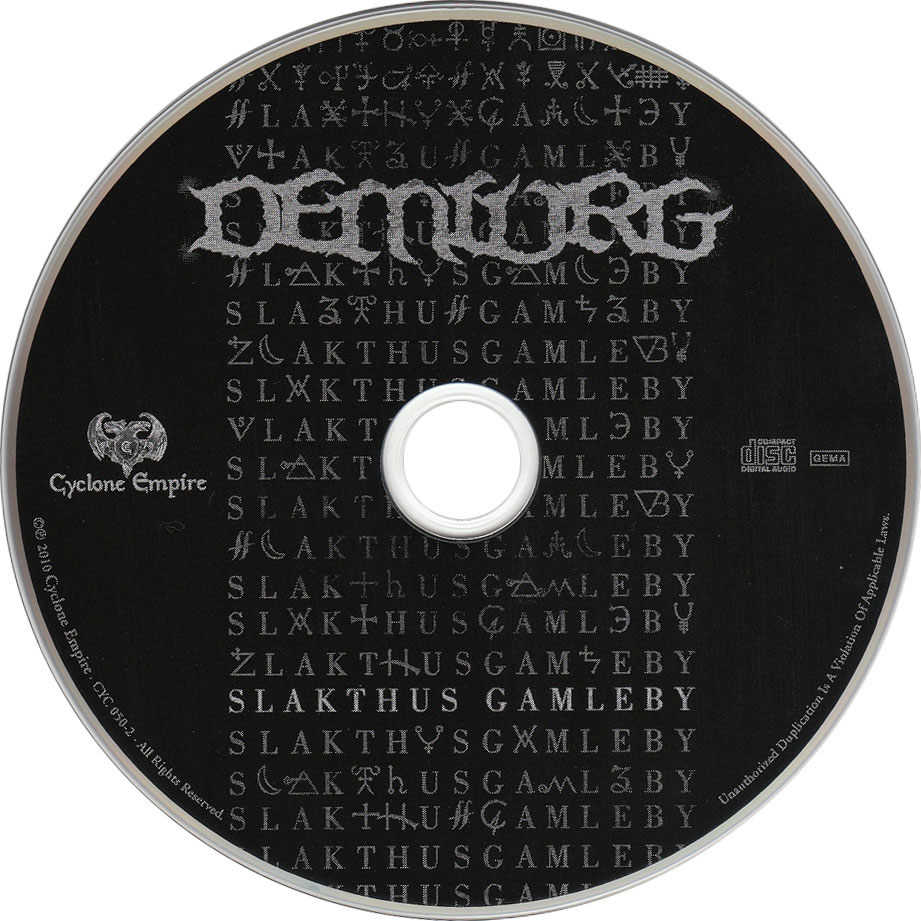 Cartula Cd de Demiurg - Slakthus Gamleby