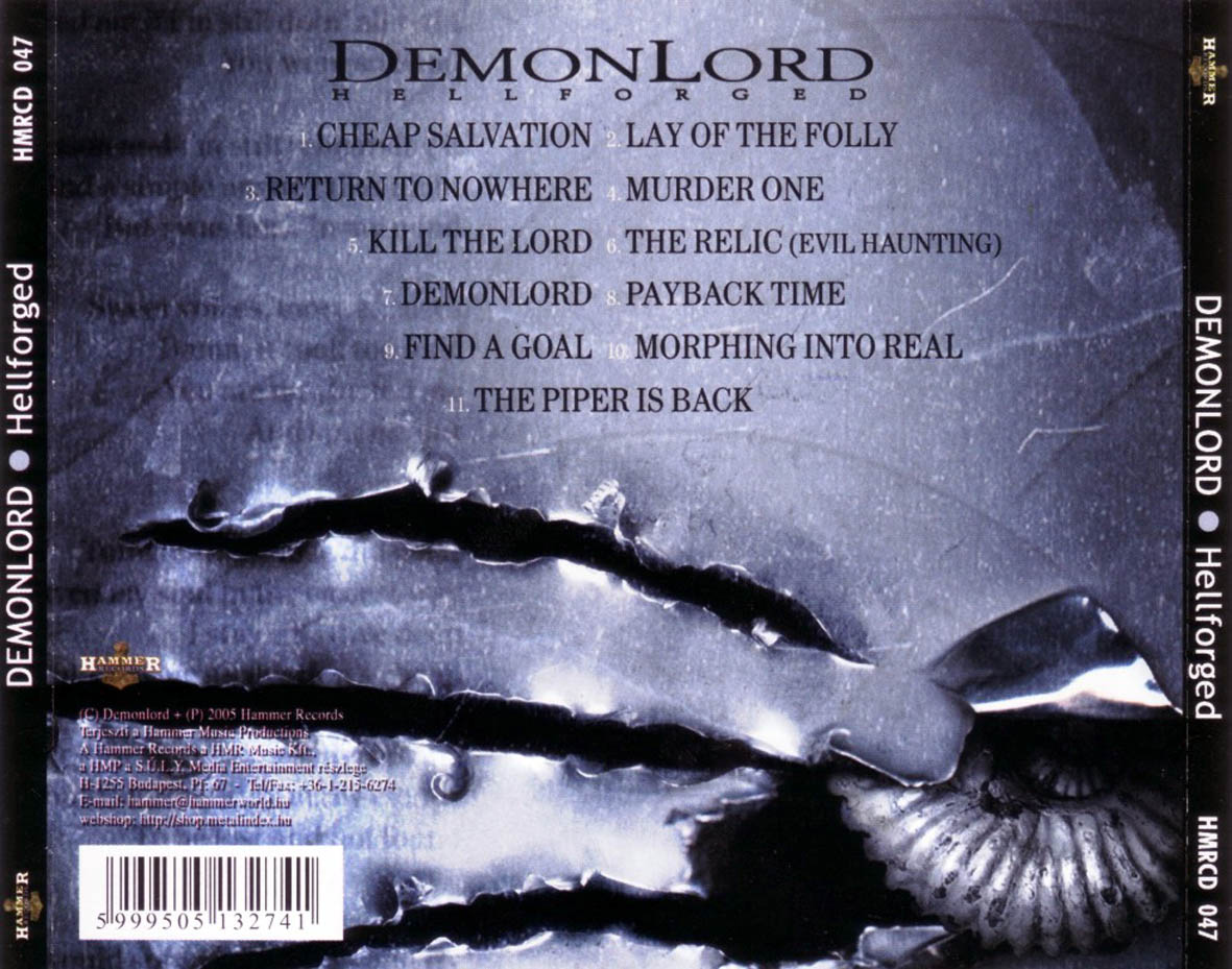 Cartula Trasera de Demonlord - Hellforged