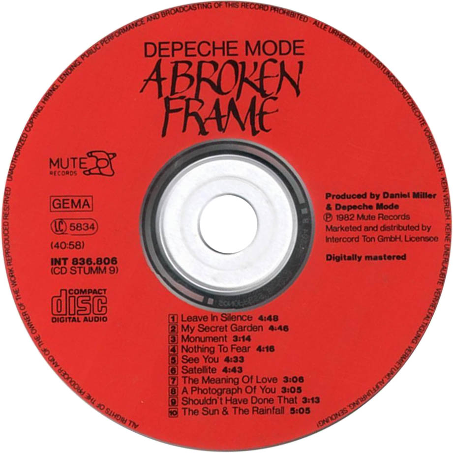 Cartula Cd de Depeche Mode - A Broken Frame