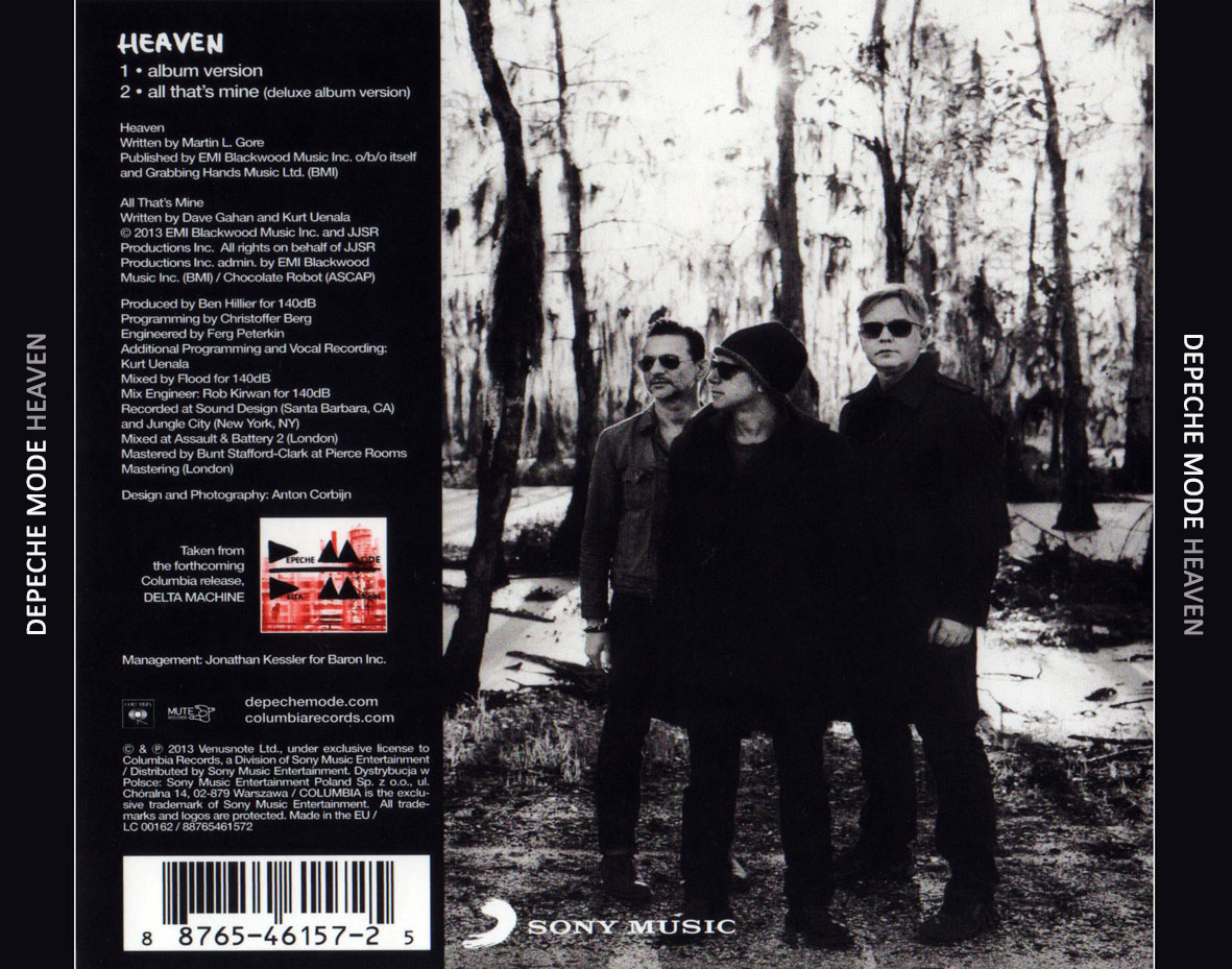 Cartula Trasera de Depeche Mode - Heaven (Cd Single)