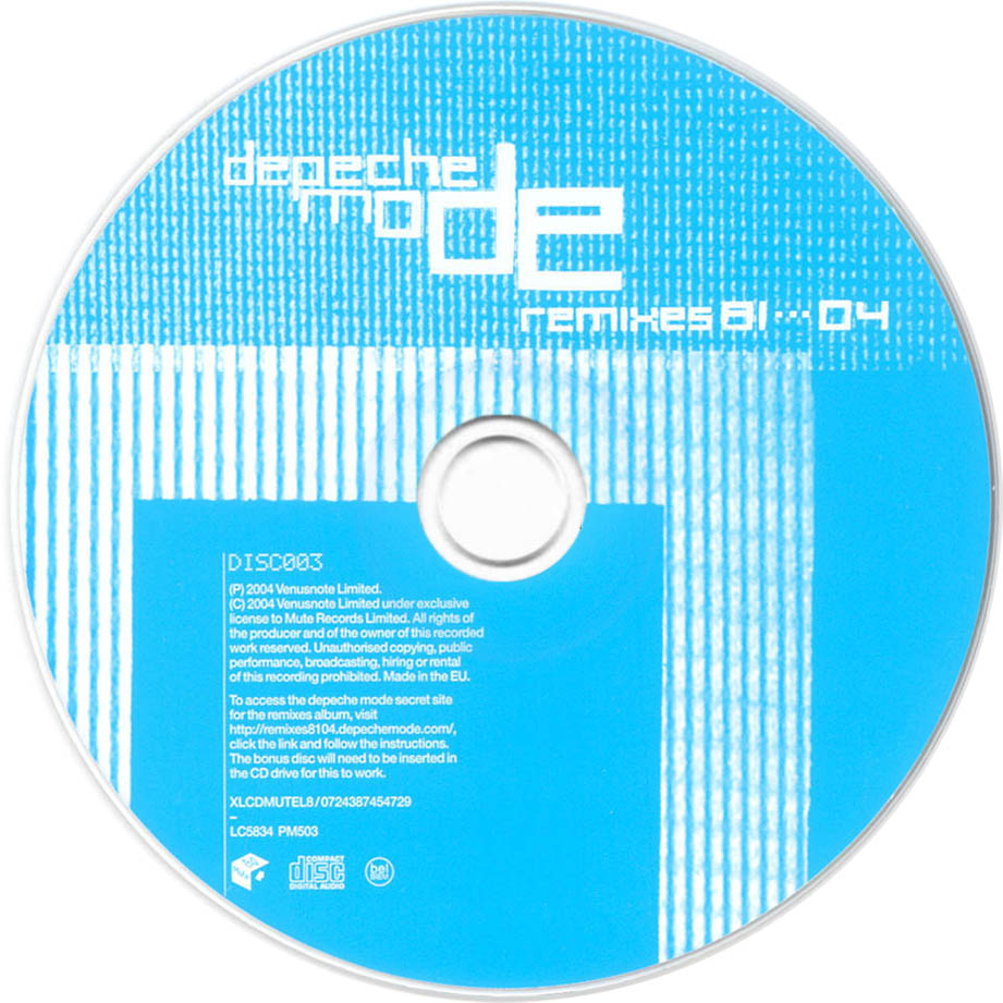 Cartula Cd3 de Depeche Mode - Remixes 81-04 (3 Cd)