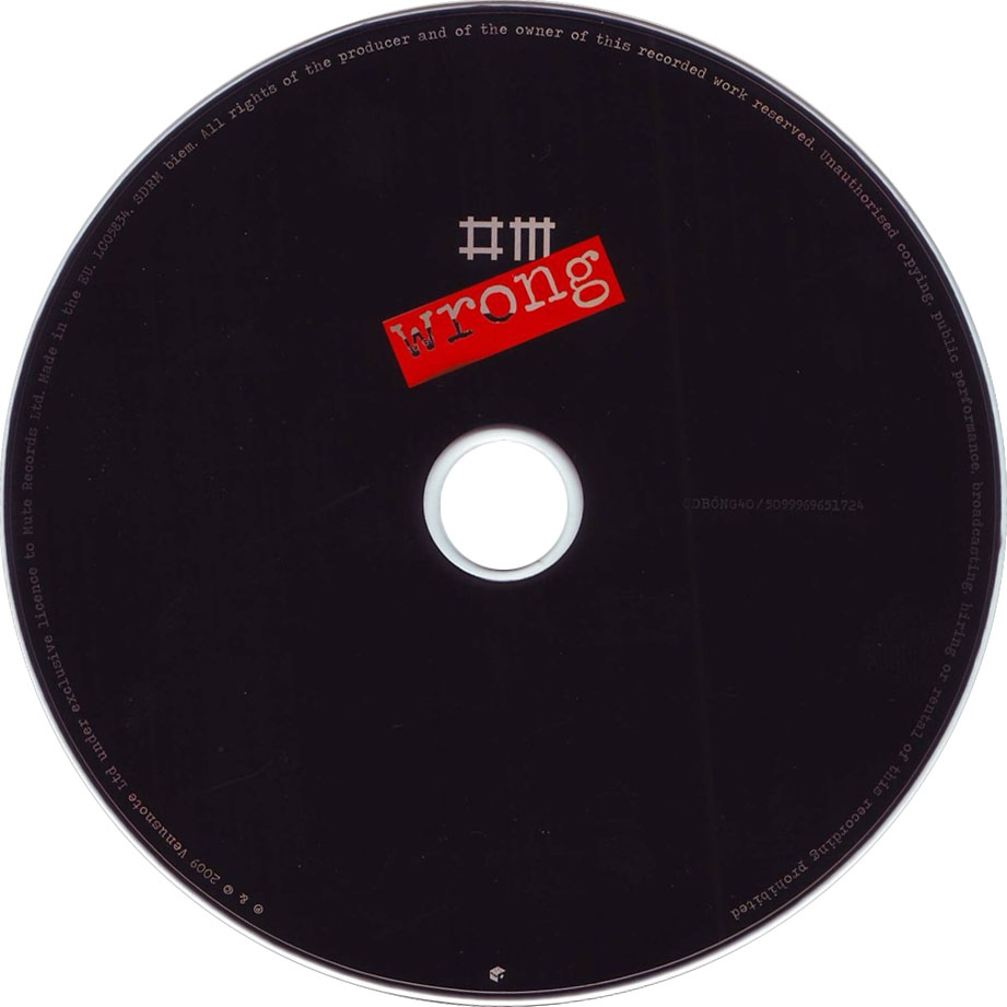Cartula Cd de Depeche Mode - Wrong (Cd Single)