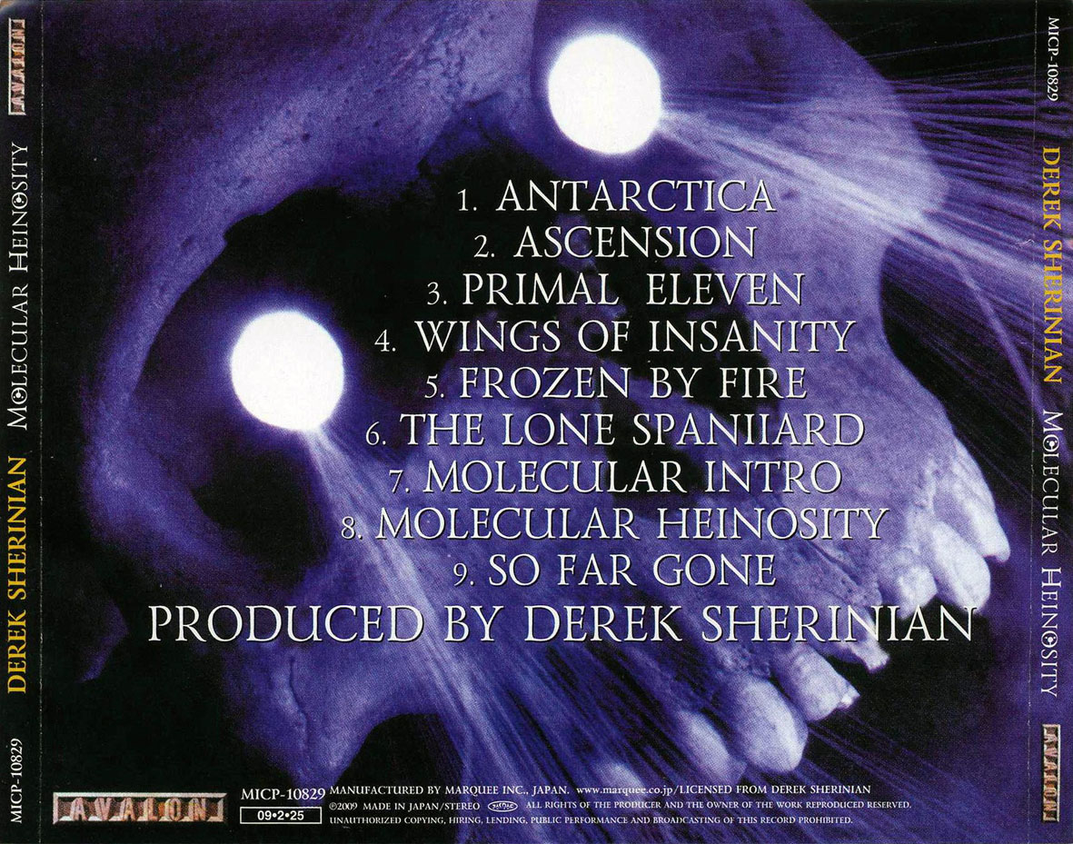 Cartula Trasera de Derek Sherinian - Molecular Heinosity