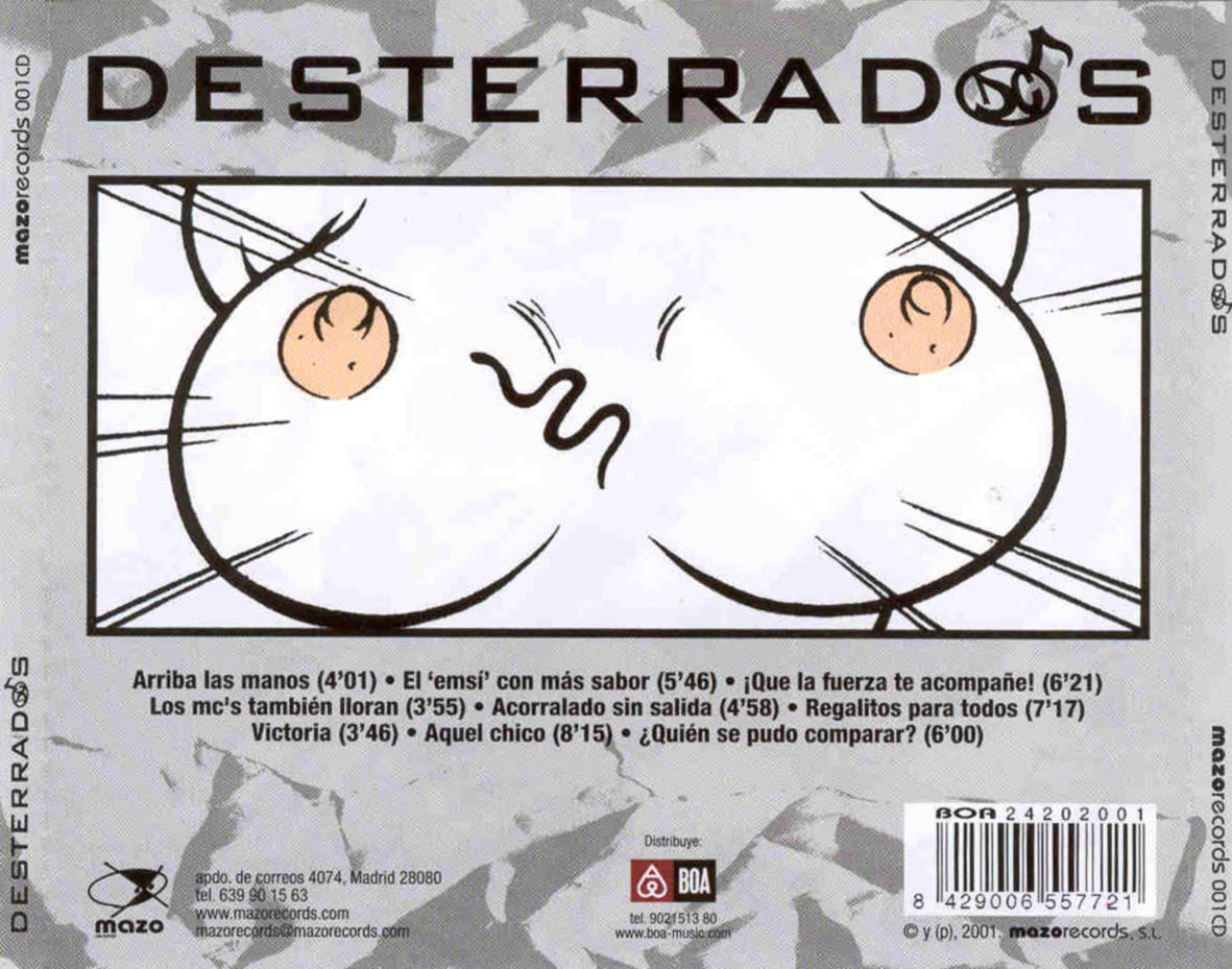 Cartula Trasera de Desterrados - Desterrados