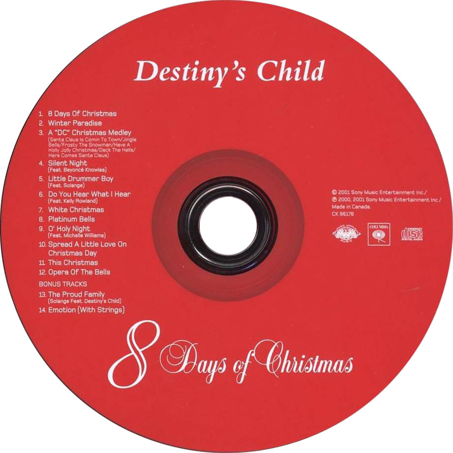 Cartula Cd de Destiny's Child - 8 Days Of Christmas
