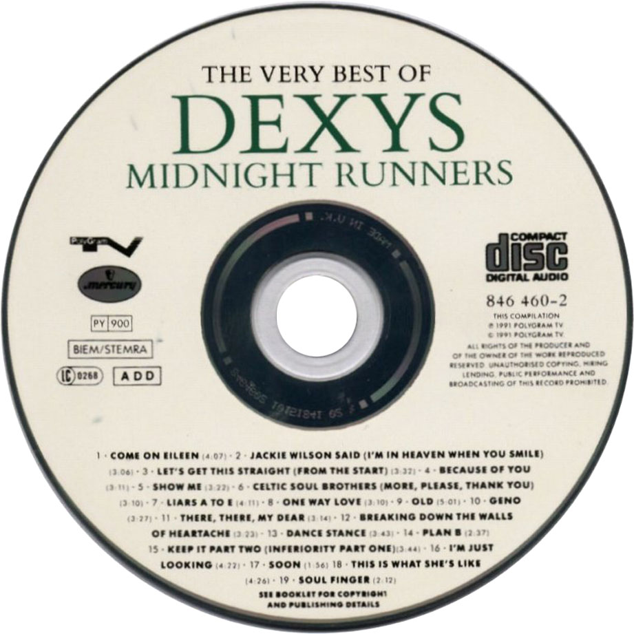 Cartula Cd de Dexys Midnight Runners - The Very Best Of Dexys Midnight Runners
