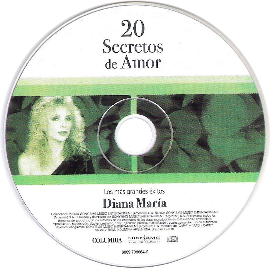 Cartula Cd de Diana Maria - 20 Secretos De Amor