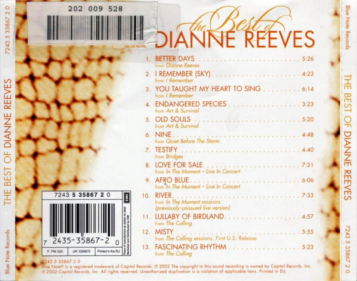 Cartula Trasera de Dianne Reeves - The Best Of Dianne Reeves