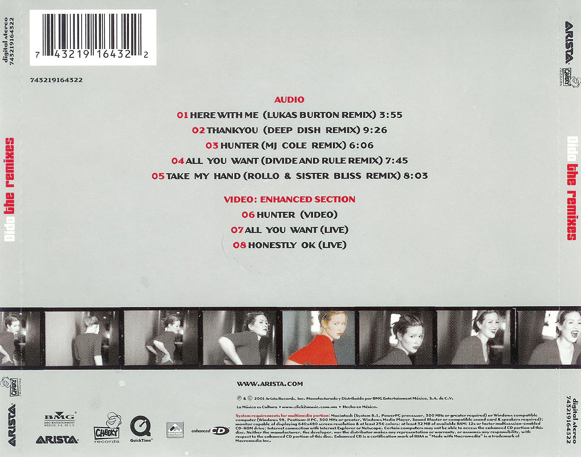 Cartula Trasera de Dido - No Angel: The Remixes