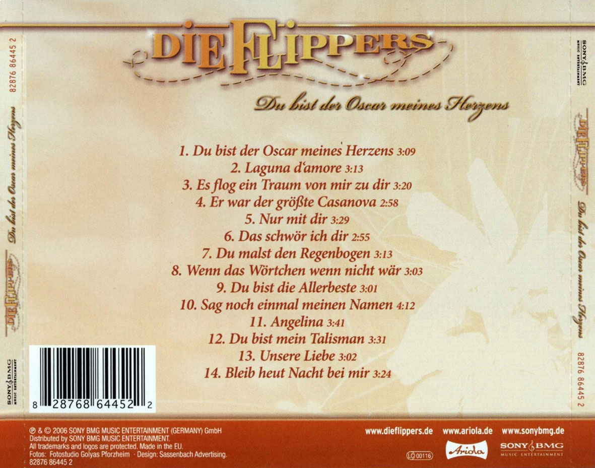 Cartula Trasera de Die Flippers - Du Bist Der Oscar Meines Herzens