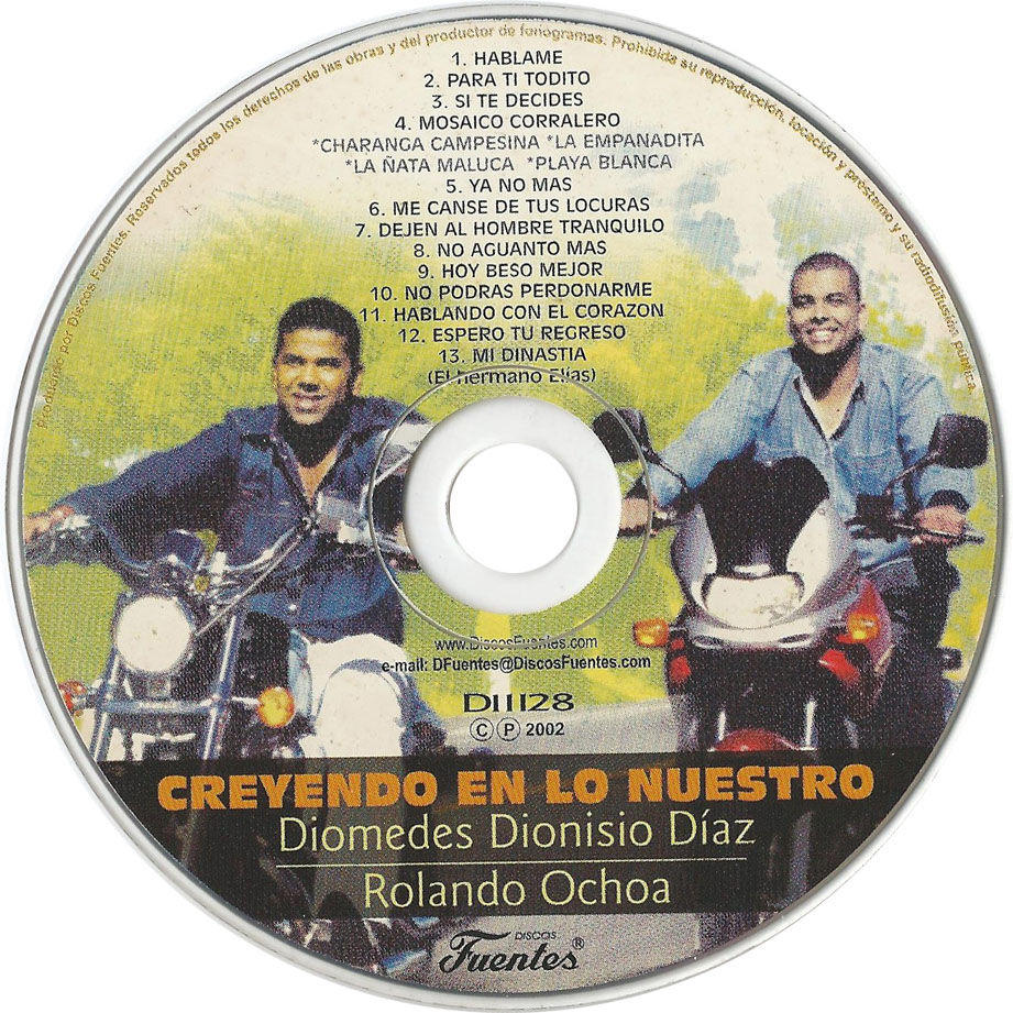Cartula Cd de Diomedes Diaz Jr. & Rolando Ochoa - Creyendo En Lo Nuestro