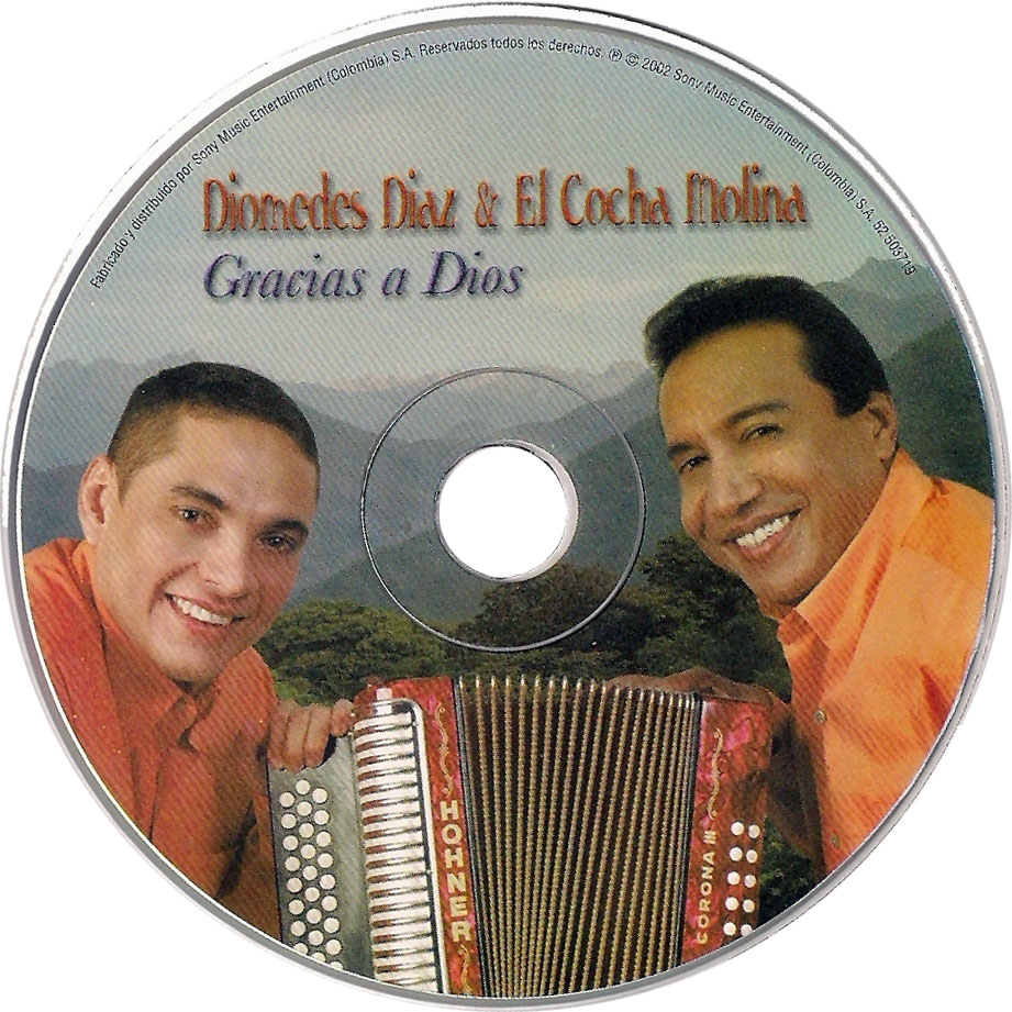 Cartula Cd de Diomedes Diaz & El Cocha Molina - Gracias A Dios