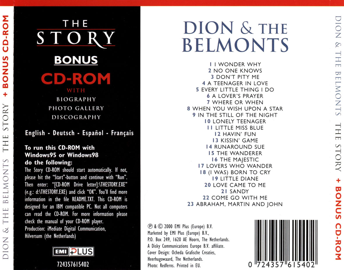 Cartula Trasera de Dion & The Belmonts - The Story