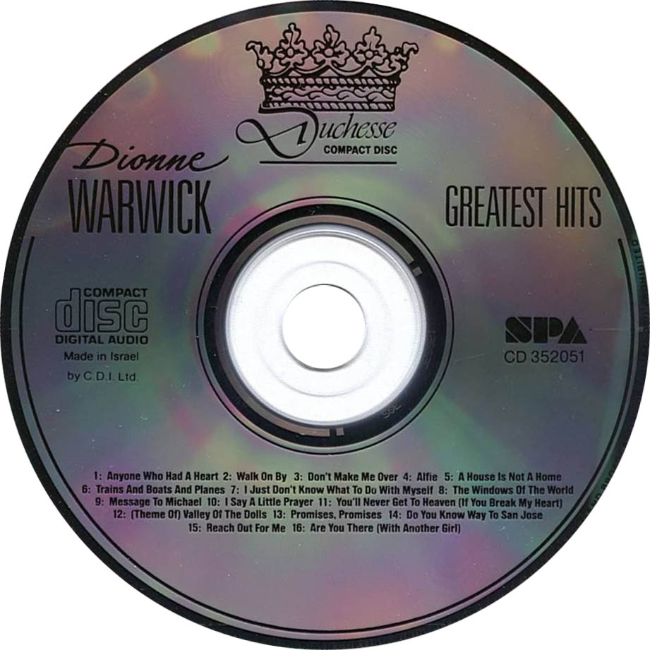 Cartula Cd de Dionne Warwick - Greatest Hits