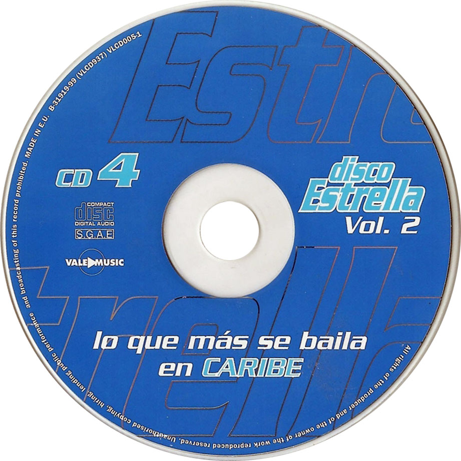 Cartula Cd2 de Disco Estrella Volumen 2 Cd 3 Y 4